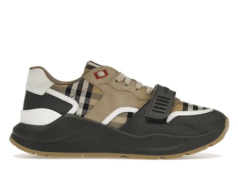 vintage check suede and leather sneakers